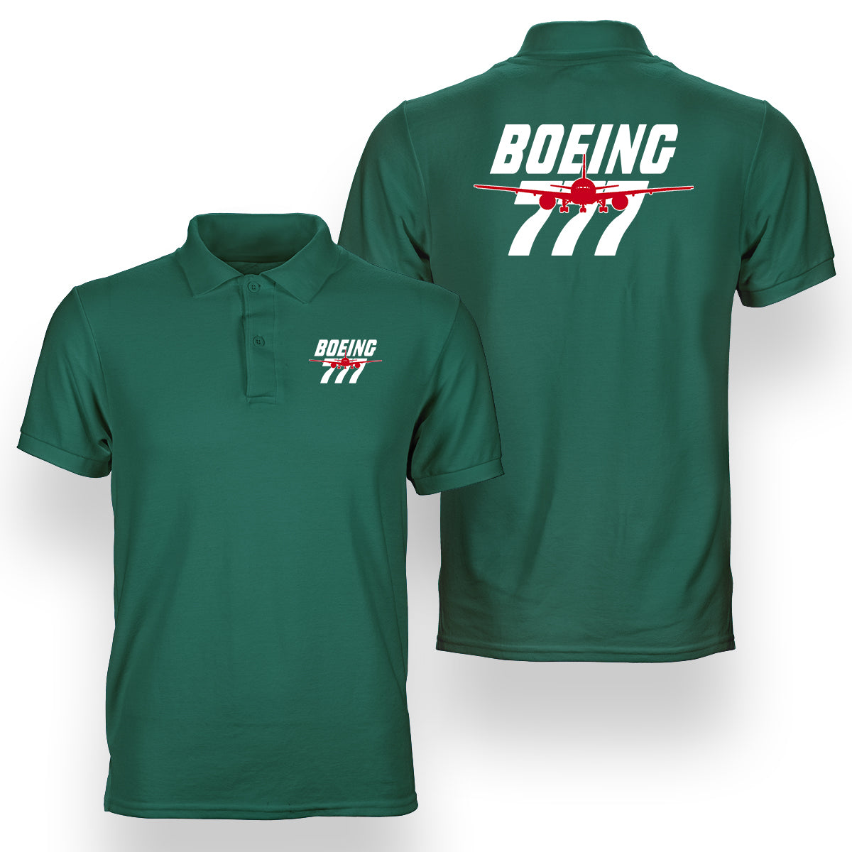 Amazing Boeing 777 Designed Double Side Polo T-Shirts