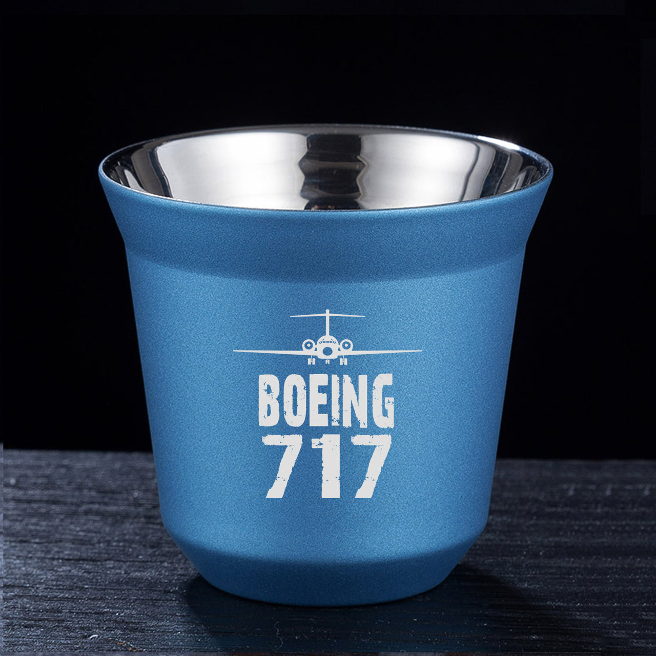 Boeing 717 & Plane Designed Double Wall Stainless Steel Coffee Mugs