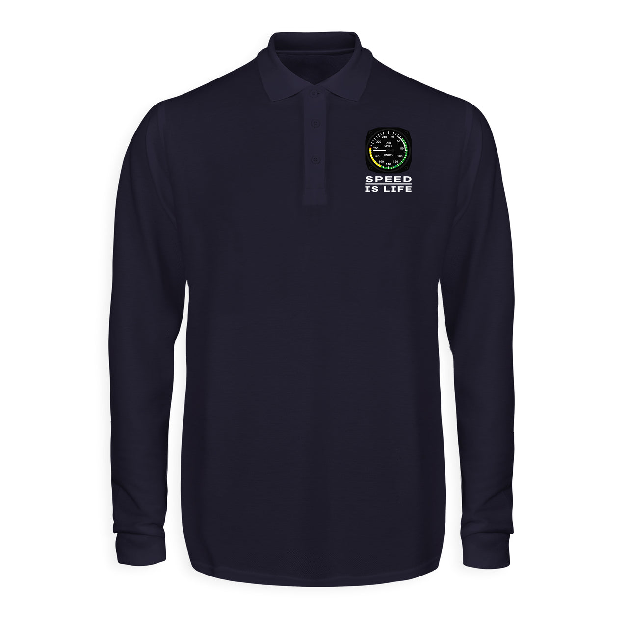 Speed Is Life Designed Long Sleeve Polo T-Shirts