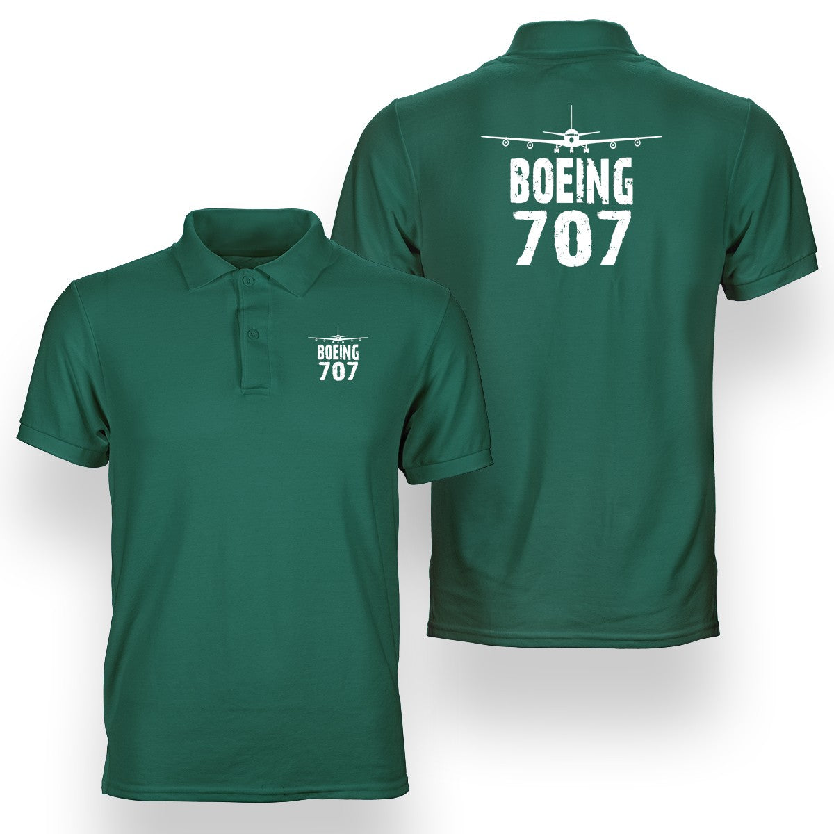 Boeing 707 & Plane Designed Double Side Polo T-Shirts