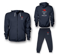 Thumbnail for Trust Me I'm a Pilot (Helicopter) Designed Zipped Hoodies & Sweatpants Set