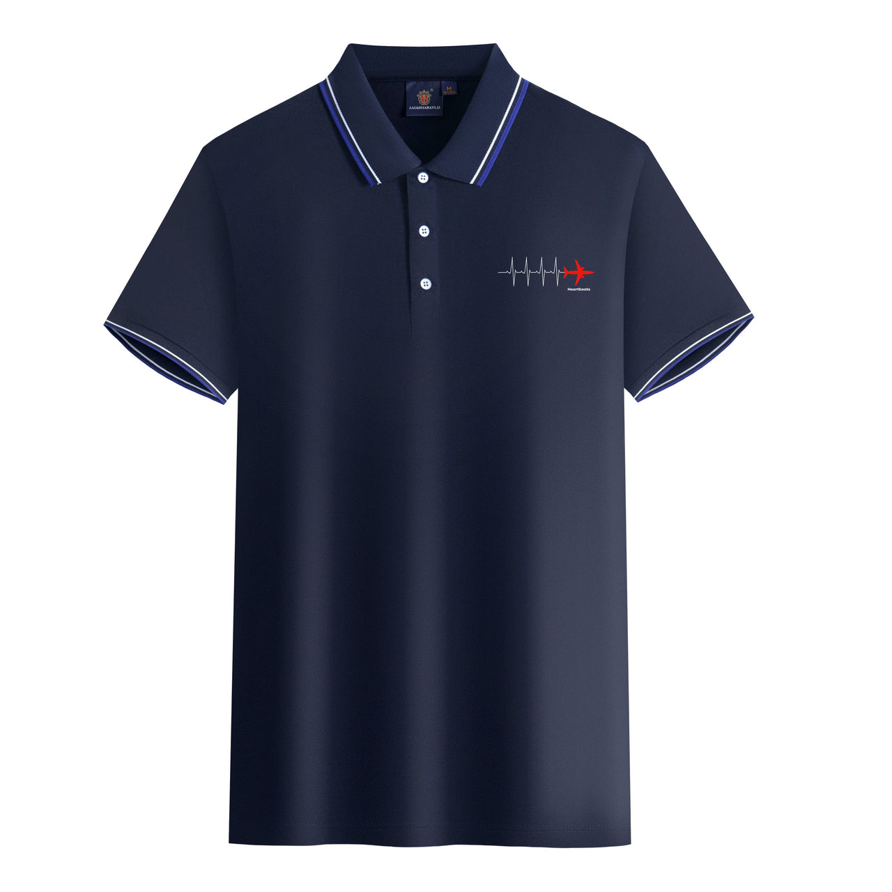 Aviation Heartbeats Designed Stylish Polo T-Shirts
