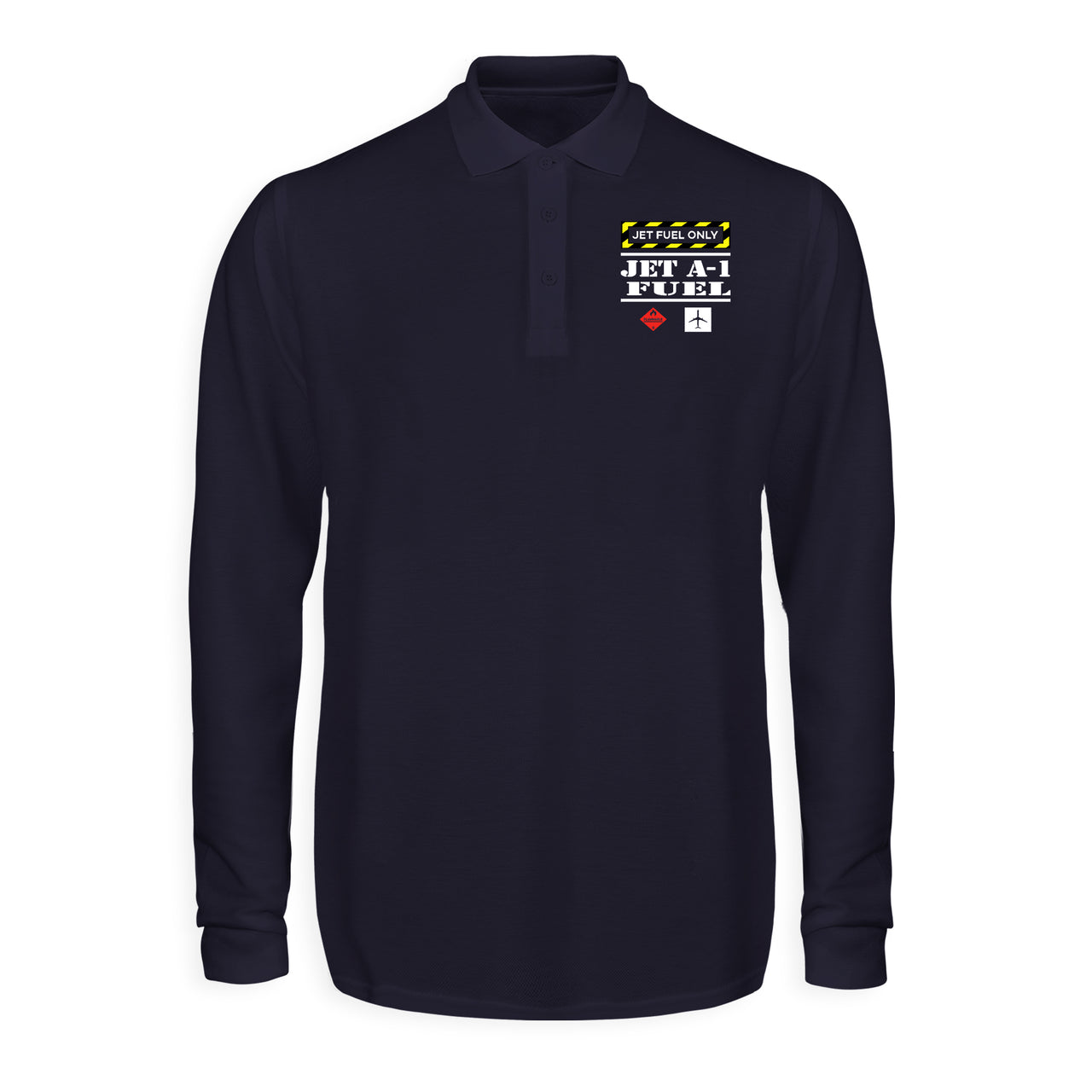 Jet Fuel Only Designed Long Sleeve Polo T-Shirts