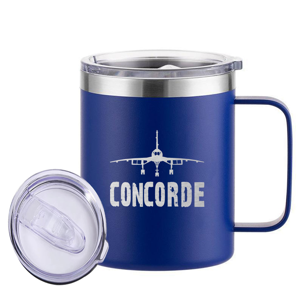 Concorde & Plane Designed Stainless Steel Laser Engraved Mugs