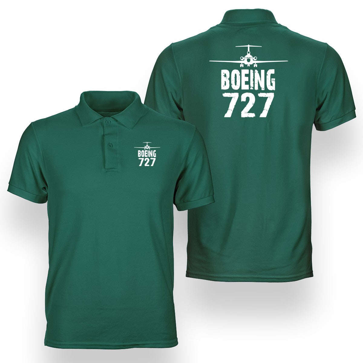 Boeing 727 & Plane Designed Double Side Polo T-Shirts