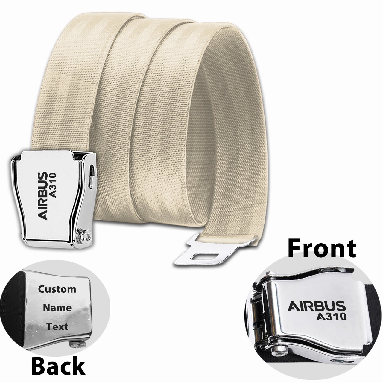 Airbus A310 & Text Designed Fashion Airplane Seat Belts