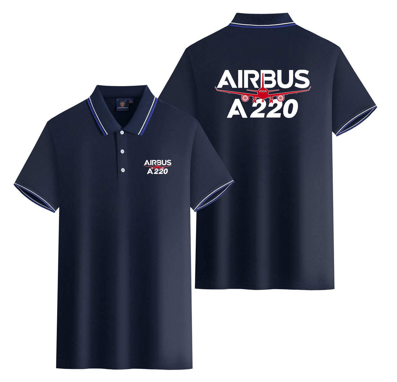 Amazing Airbus A220 Designed Stylish Polo T-Shirts (Double-Side)
