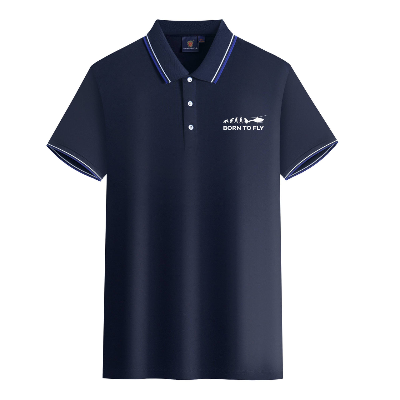 Born To Fly Helicopter Designed Stylish Polo T-Shirts
