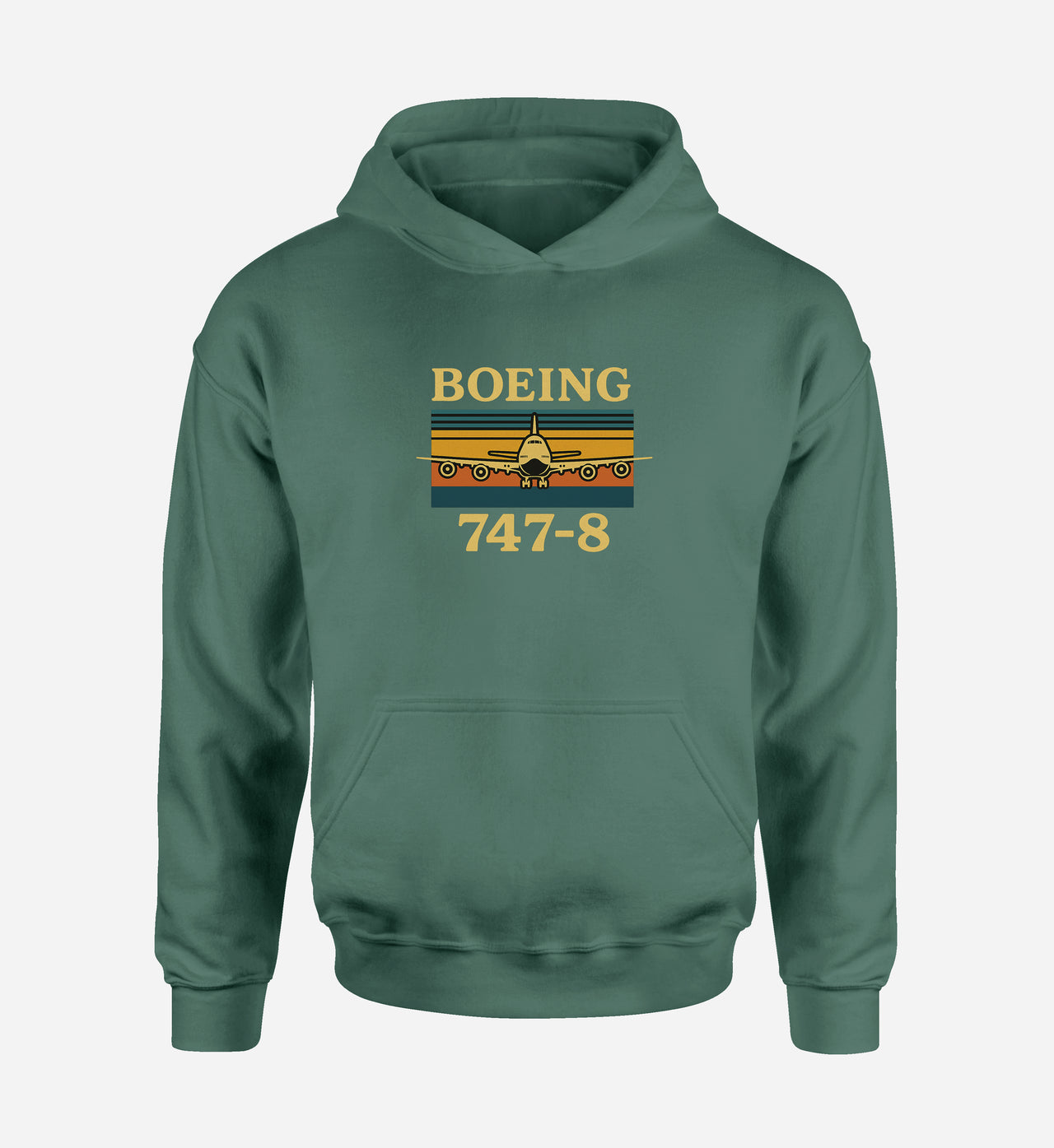 Retro Boeign 747-8 Designed Hoodies