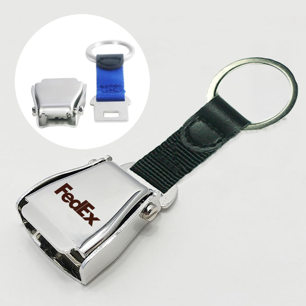 FedEx Airplane Seat Belt Key Chains