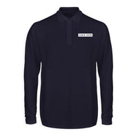 Thumbnail for Cabin Crew Text Designed Long Sleeve Polo T-Shirts