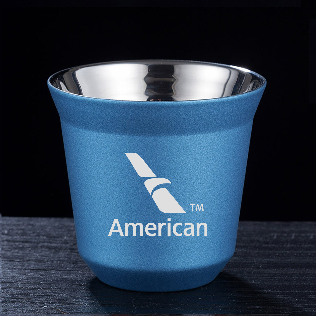 American Airlines Designed Double Wall Stainless Steel Coffee Mugs