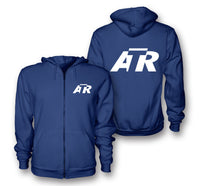 Thumbnail for ATR & Text Designed Zipped Hoodies
