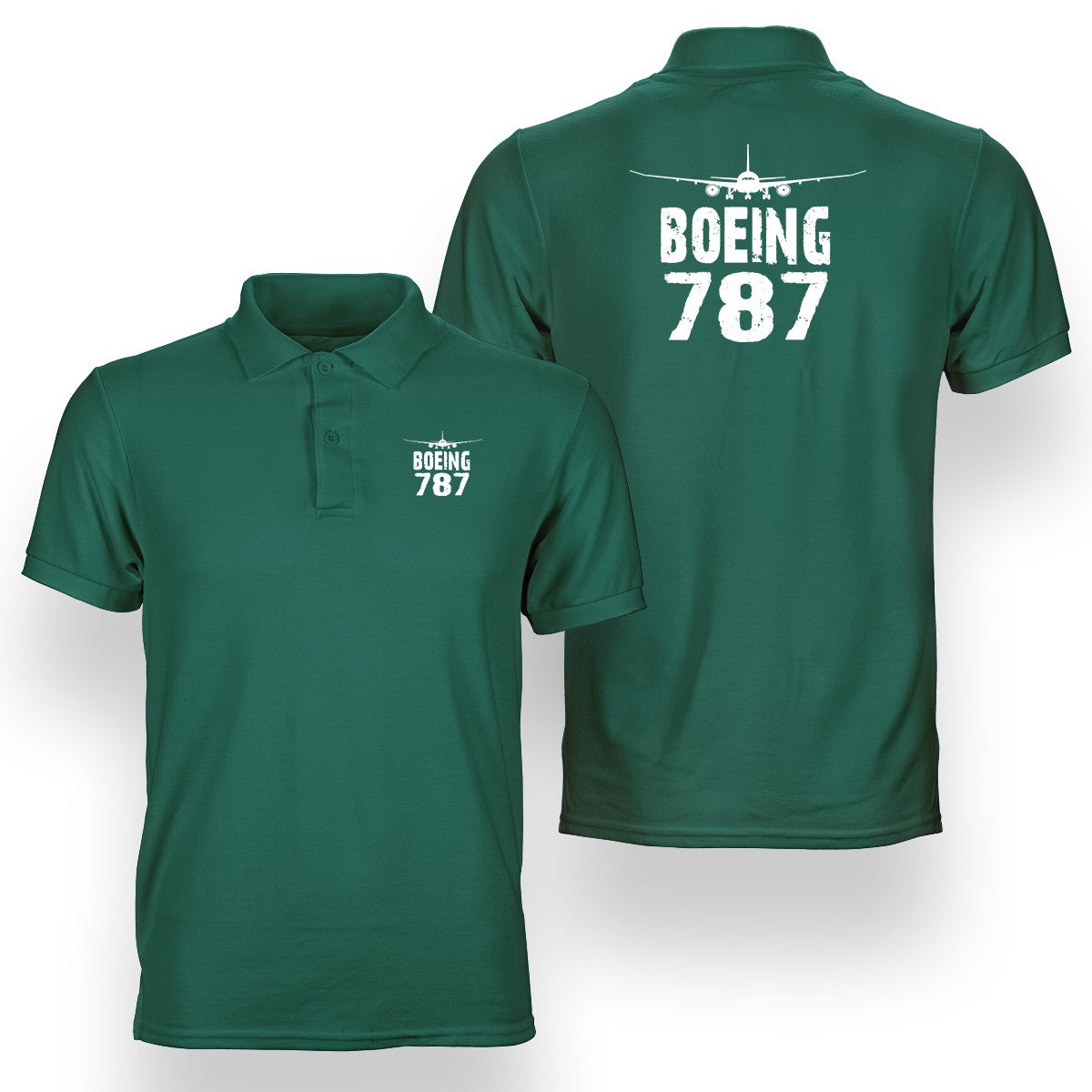 Boeing 787 & Plane Designed Double Side Polo T-Shirts