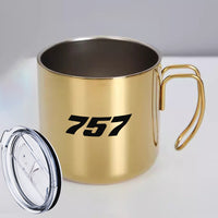 Thumbnail for 757 Flat Text Designed Stainless Steel Portable Mugs