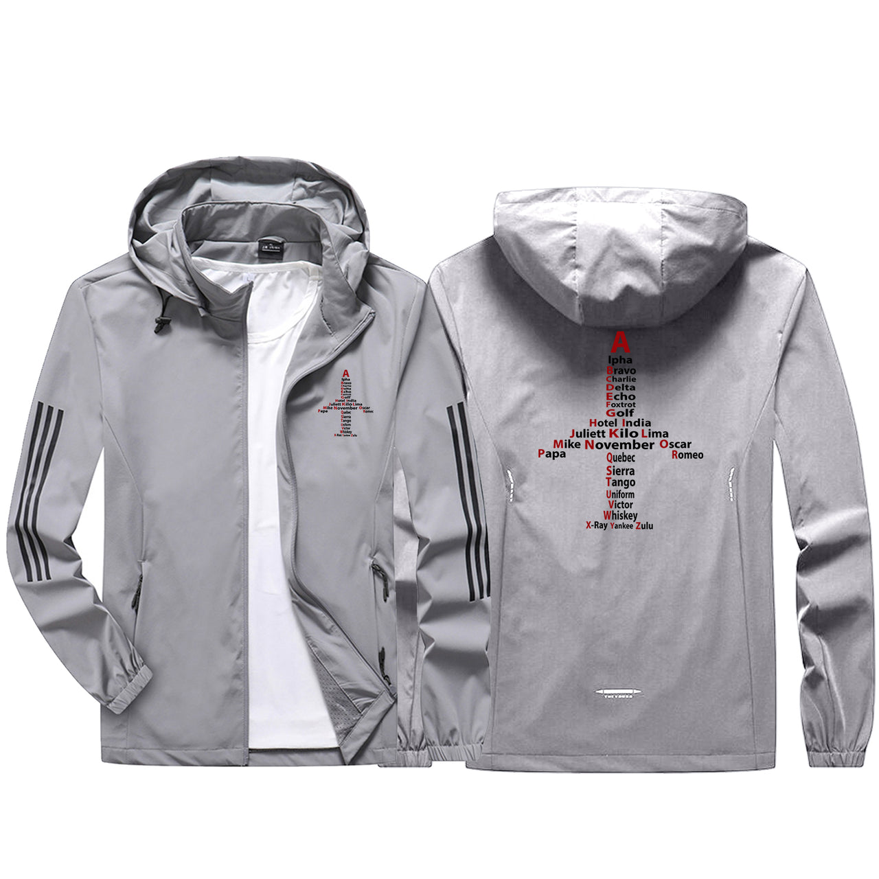 Airplane Shape Aviation Alphabet Sport & Running Jackets