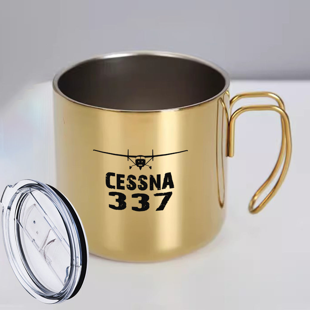 Cessna 337 & Plane Designed Stainless Steel Portable Mugs