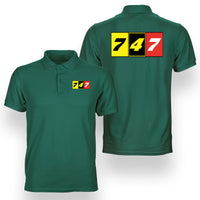 Thumbnail for Flat Colourful 747 Designed Double Side Polo T-Shirts