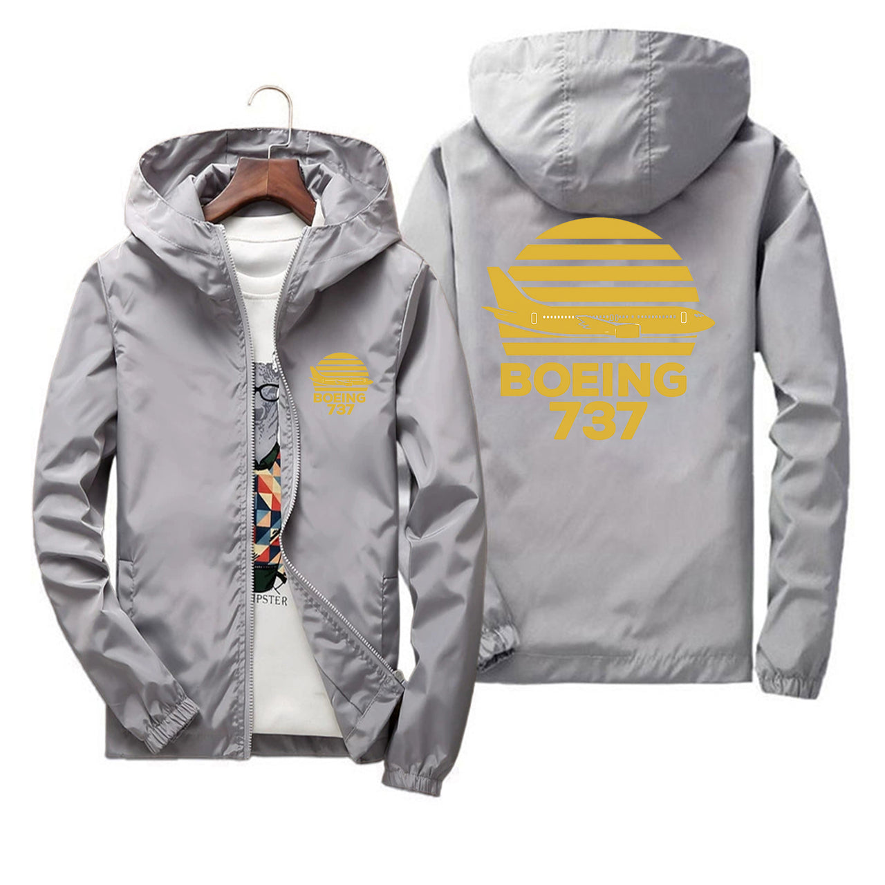 Retro Boeing 737 Designed Thin Windbreaker Jackets