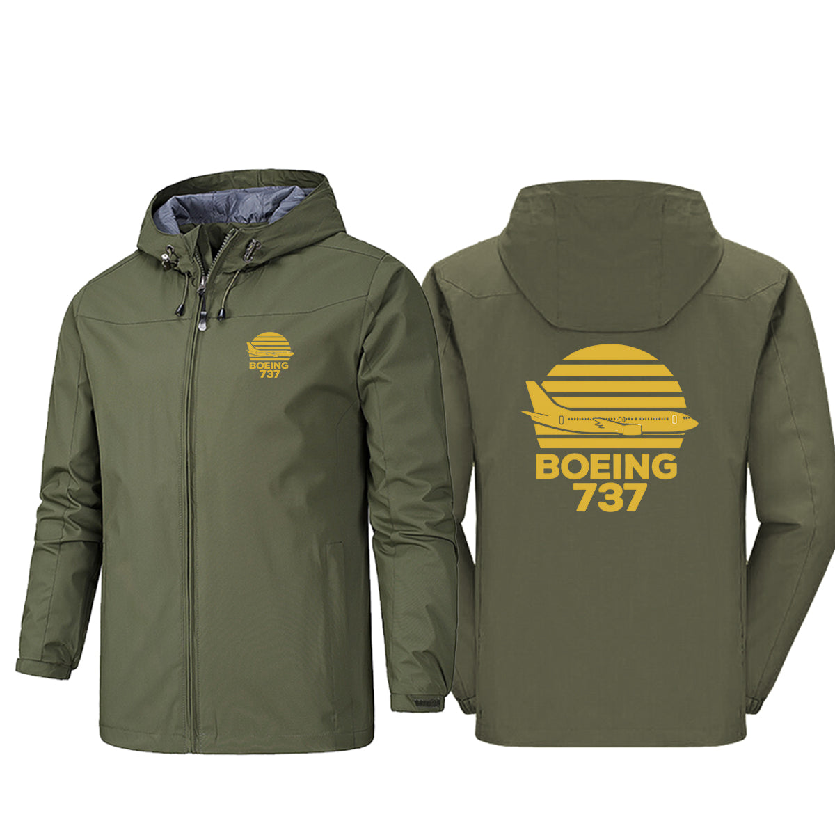 Retro Boeing 737 Designed Rain Jackets & Windbreakers