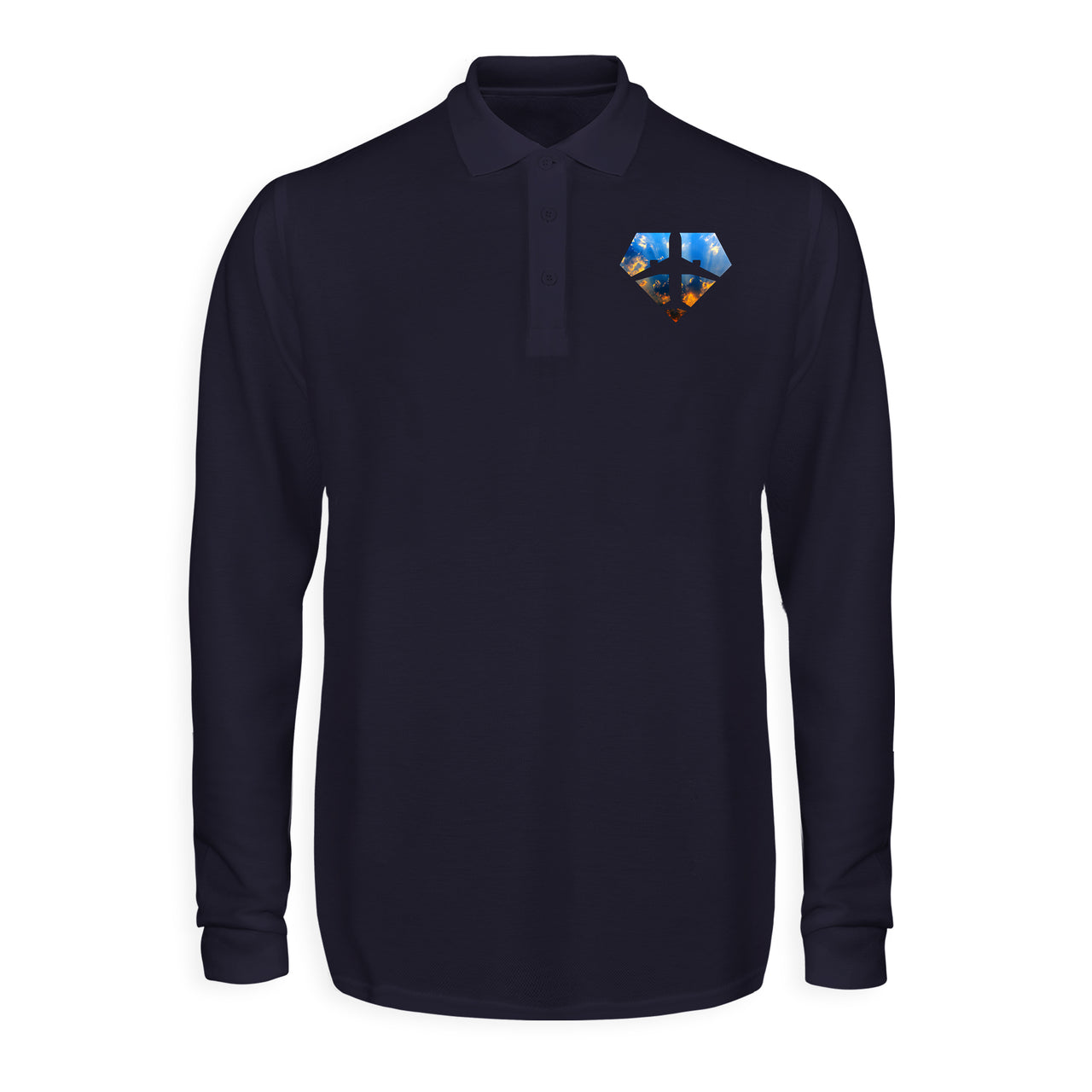 Supermen of The Skies (Sunrise) Designed Long Sleeve Polo T-Shirts