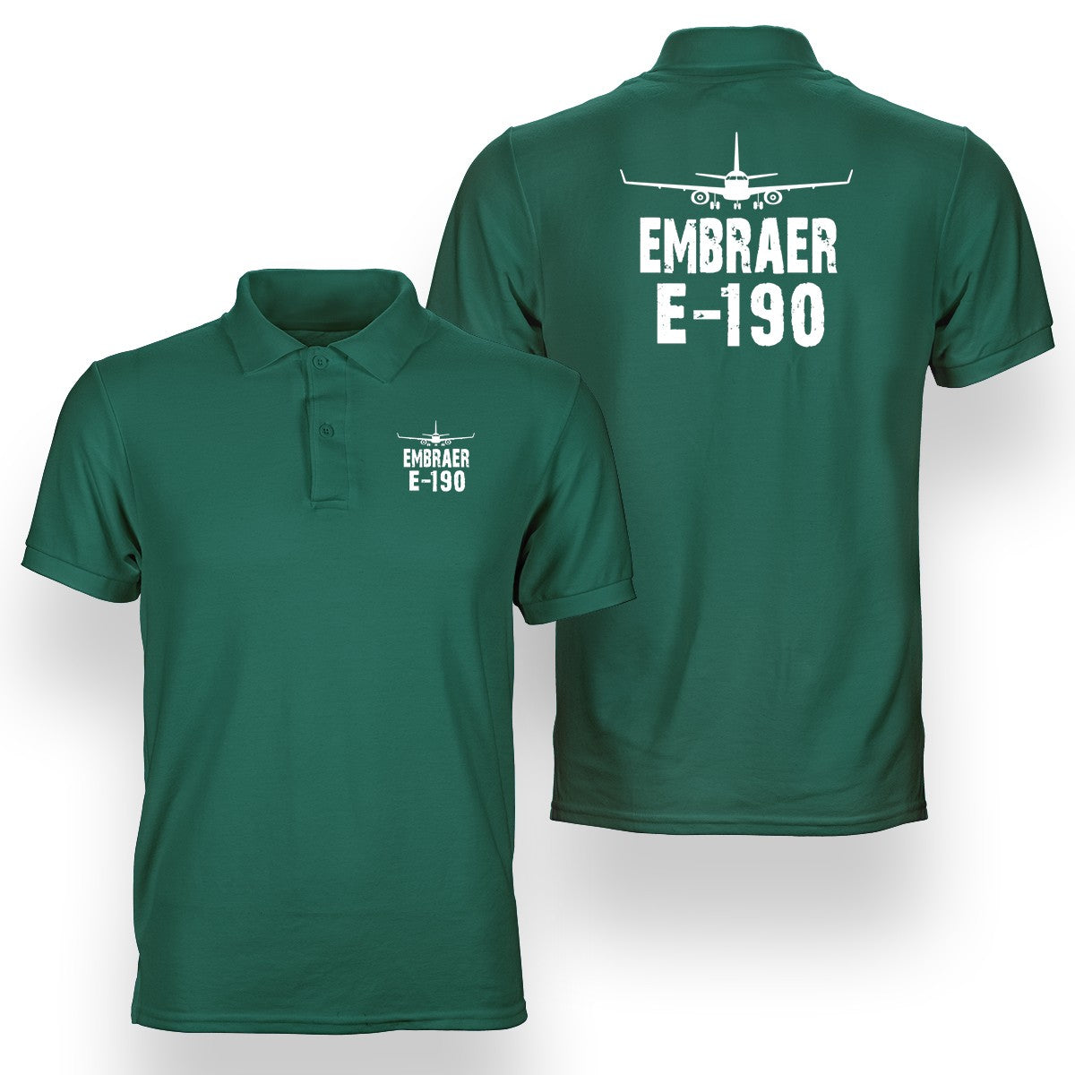 Embraer E-190 & Plane Designed Double Side Polo T-Shirts