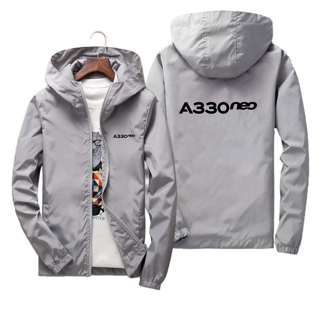 A330neo & Text Designed Thin Windbreaker Jackets