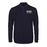 Thumbnail for Warning May Constantly Talk About Aviation Designed Long Sleeve Polo T-Shirts