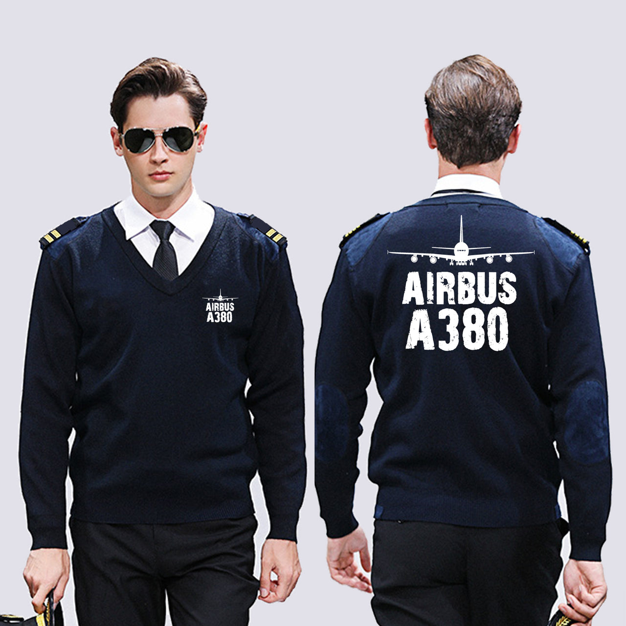 Airbus A380 & Plane Designed Wool Pilot Sweaters