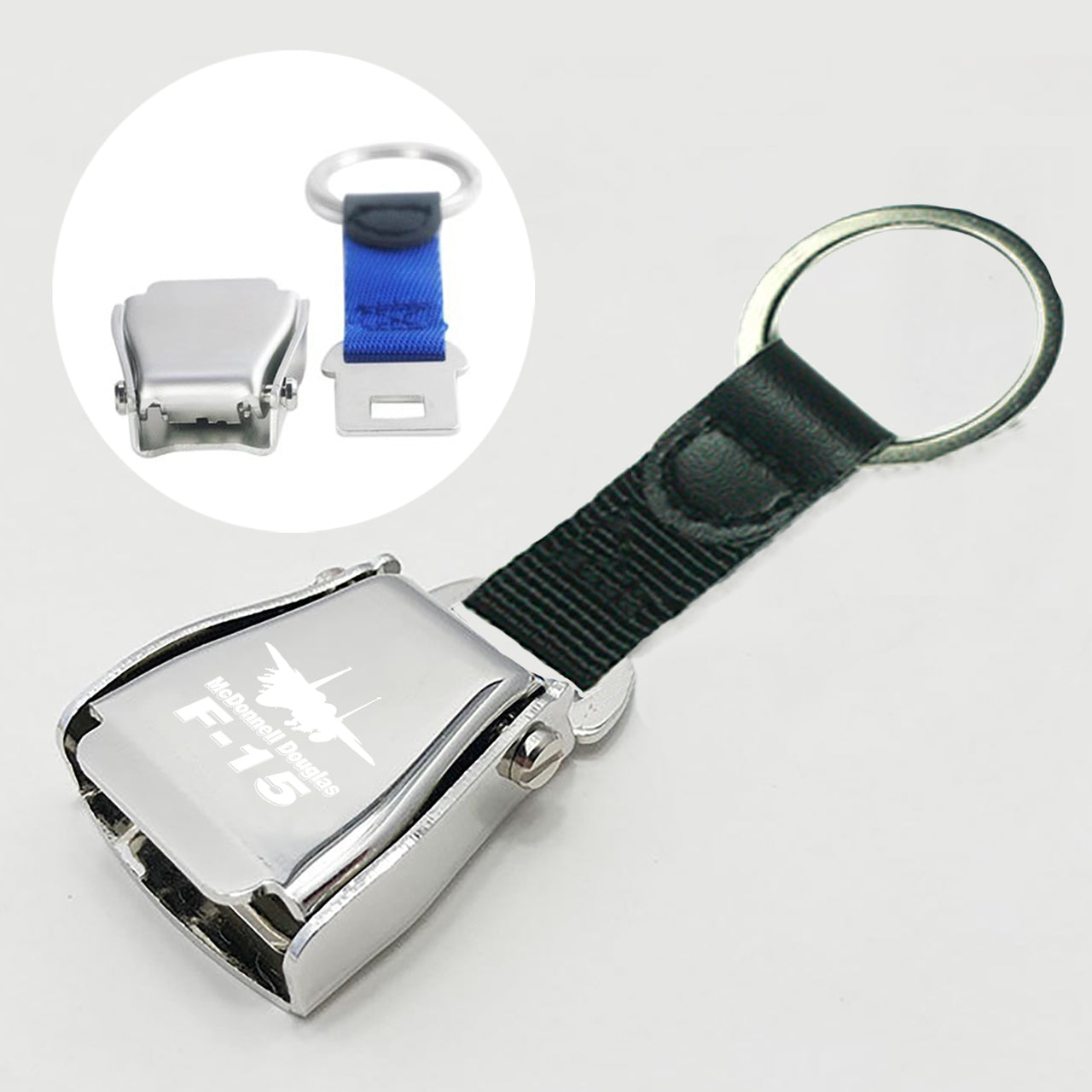 The McDonnell Douglas F15 Designed Airplane Seat Belt Key Chains