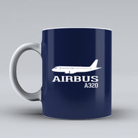 Thumbnail for Airbus A320 Printed Designed Ceramic White Mugs