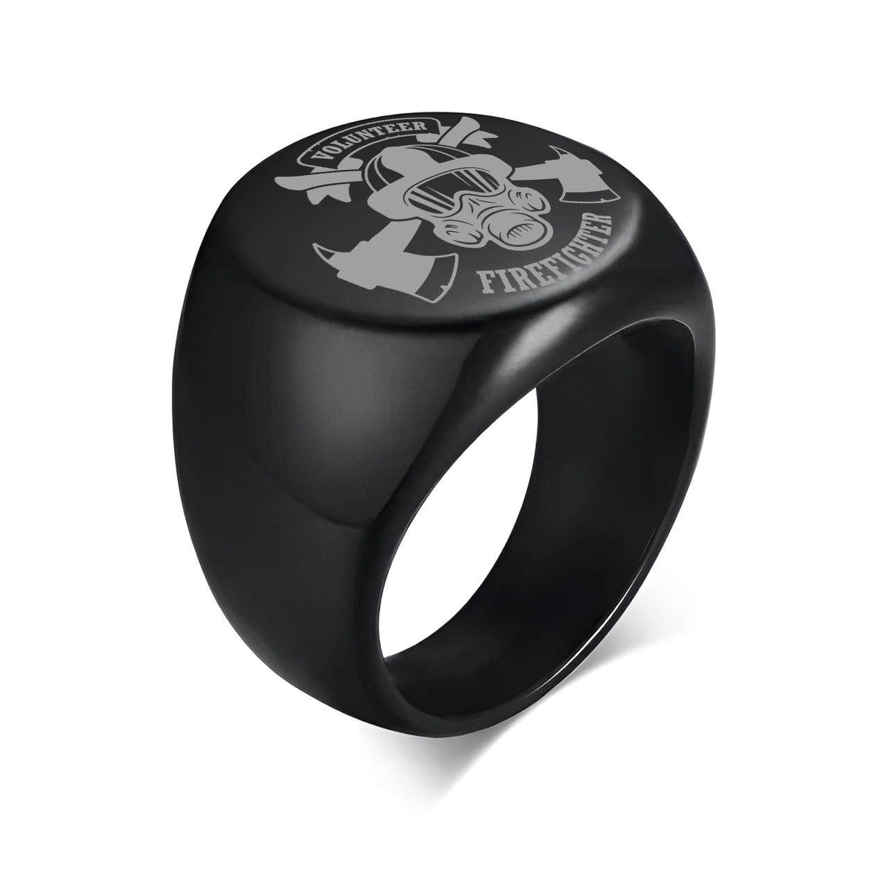 Volunteer Firefighter Design  20MM Stainless Steel Circular Ring