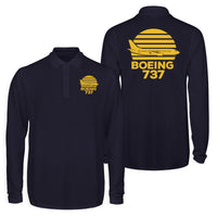 Thumbnail for Retro Boeing 737 Designed Long Sleeve Polo T-Shirts (Double-Side)