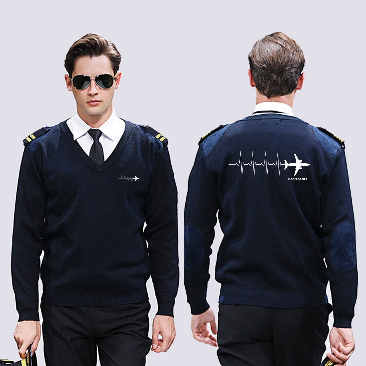 Aviation Heartbeats Designed Wool Pilot Sweaters