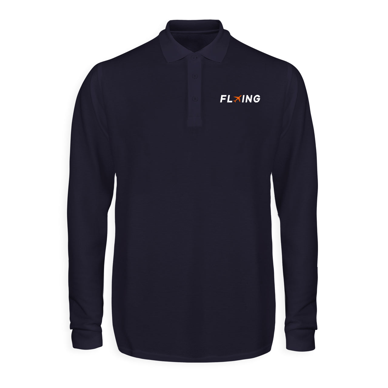 Flying Designed Long Sleeve Polo T-Shirts
