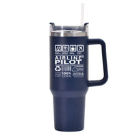 Thumbnail for Airline Pilot Label Designed 40oz Stainless Steel Car Mug With Holder