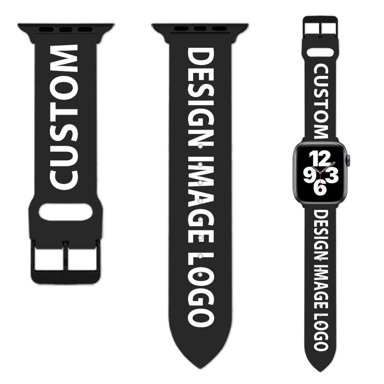CUSTOM  DESIGN IMAGE LOGO Designed Soft Silicone Apple Watch Bands