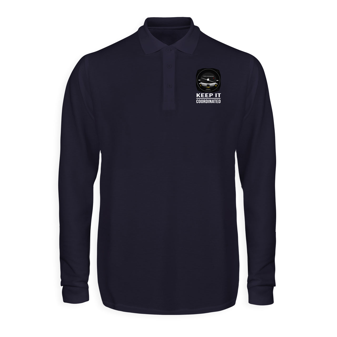 Keep It Coordinated Designed Long Sleeve Polo T-Shirts