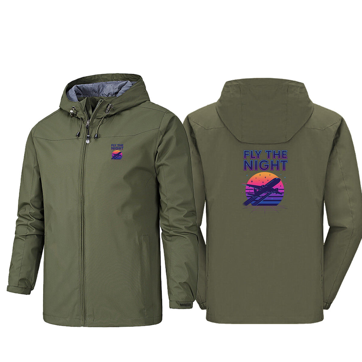 Fly The Night Designed Rain Jackets & Windbreakers