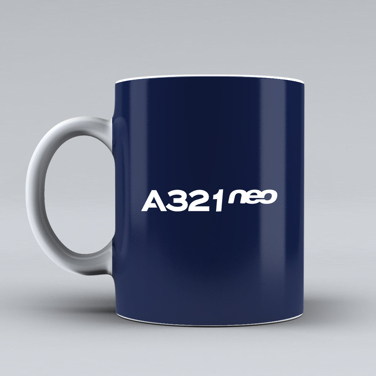 A321neo & Text Designed Ceramic White Mugs