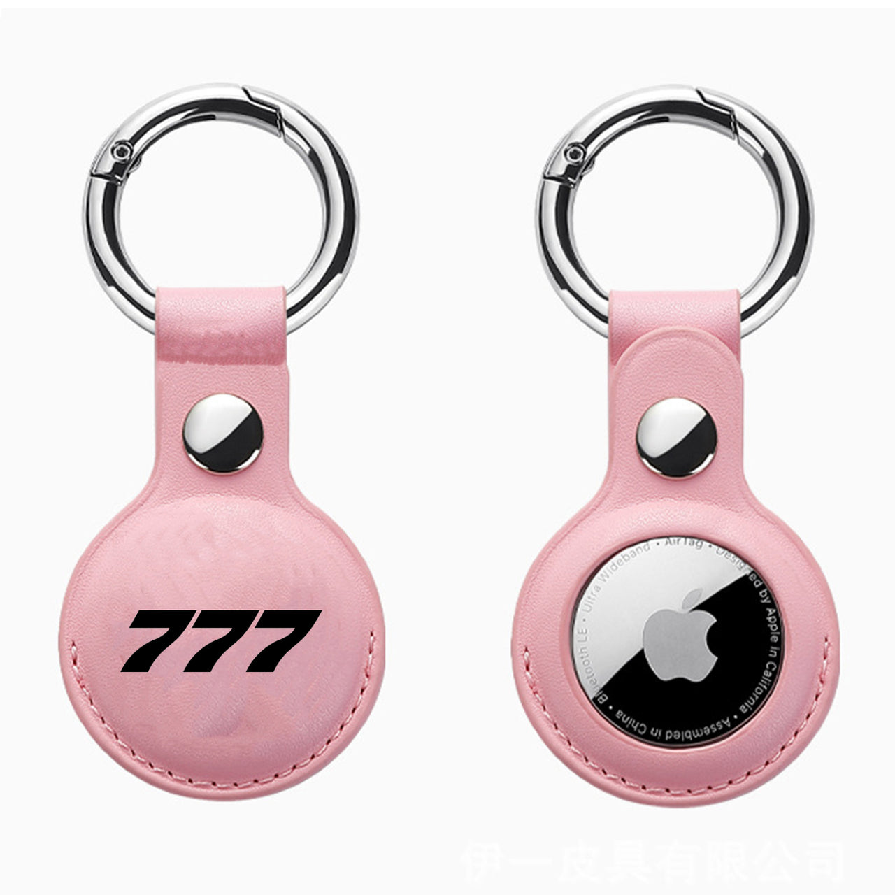 777 Flat Text Design Airtags Leather Cases