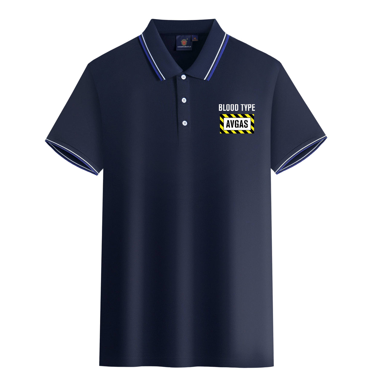 Blood Type AVGAS Designed Stylish Polo T-Shirts