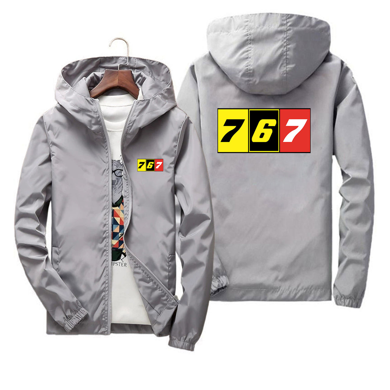 Flat Colourful 767 Designed Thin Windbreaker Jackets