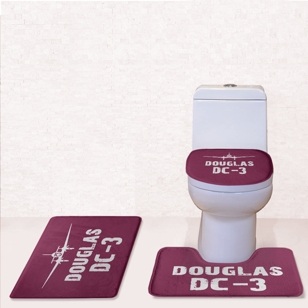 Douglas DC-3 & Plane Designed Toilet Seat Cover Three-piece Set