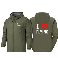 Thumbnail for I Love Flying Designed Rain Jackets & Windbreakers