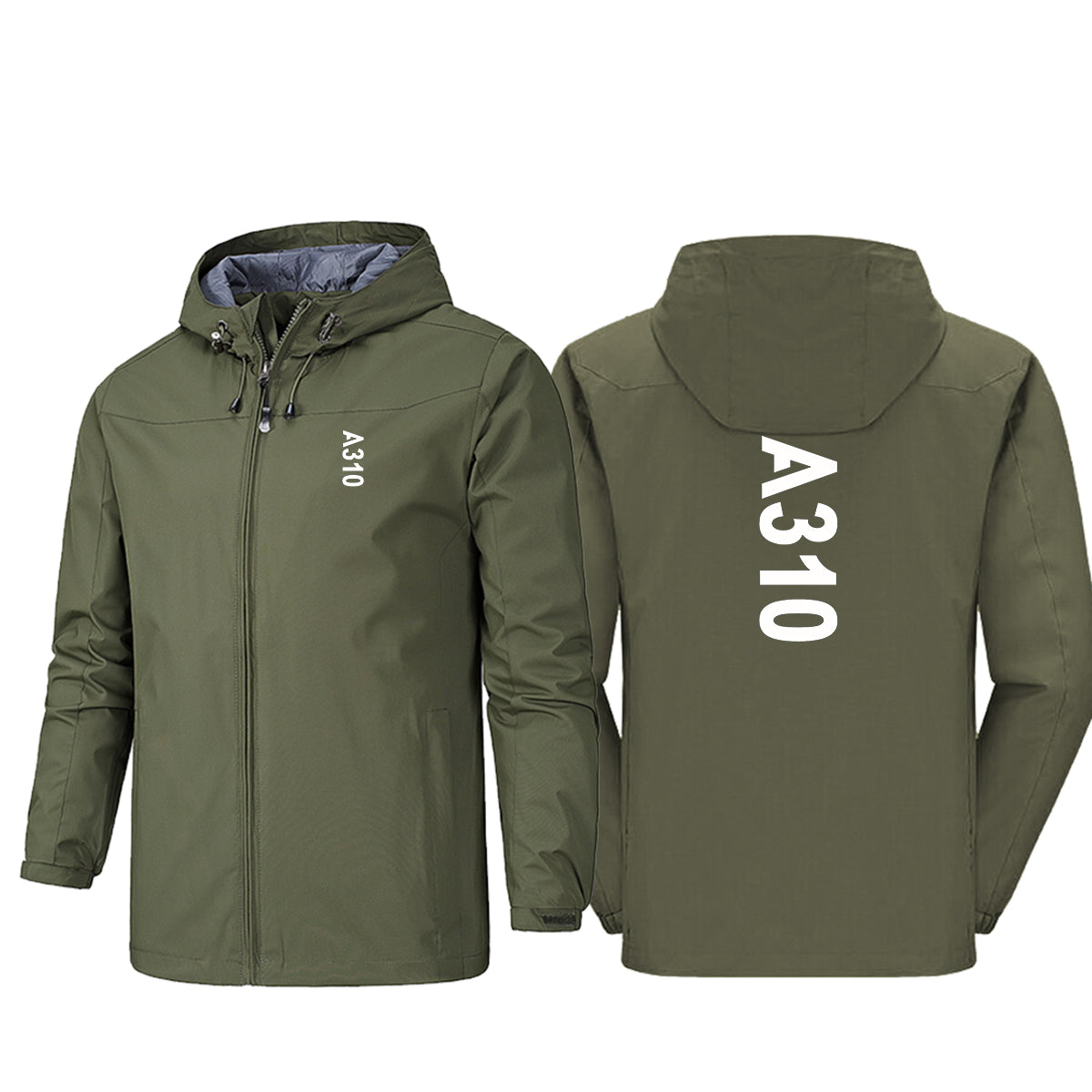 A310 Text Designed Rain Jackets & Windbreakers
