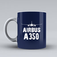Thumbnail for Airbus A350 & Plane Designed Ceramic White Mugs