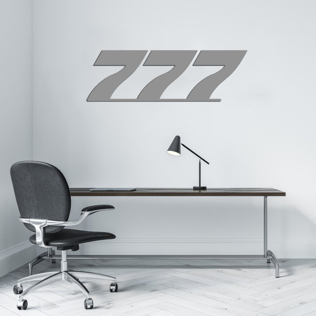 777 Flat Text Designed Wall Metal Signs