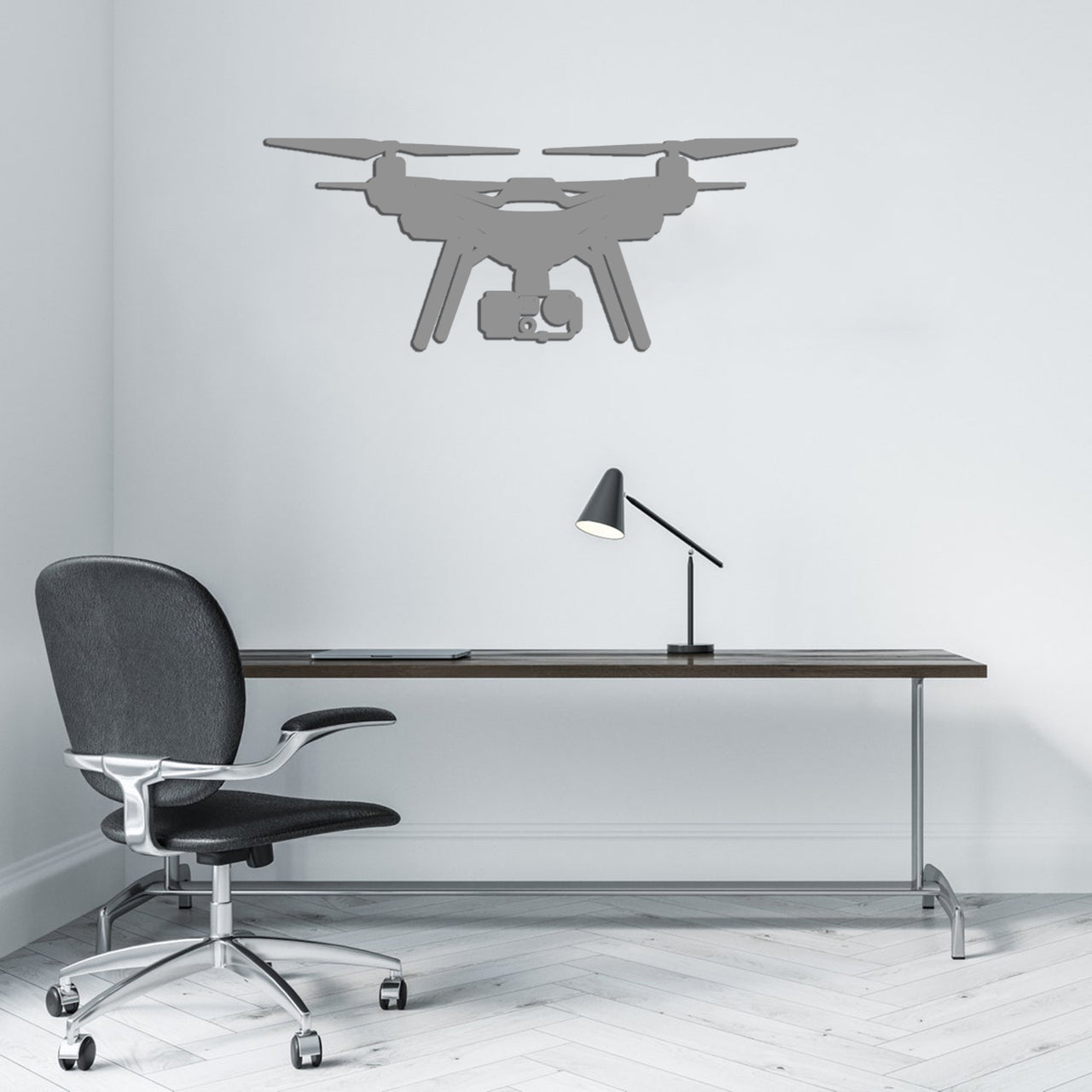 Drone Silhouette Designed Wall Metal Signs