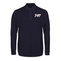 Thumbnail for Super Boeing 747 Intercontinental Designed Long Sleeve Polo T-Shirts